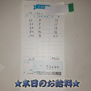 速報!10/21のお給料公開しちゃいます!