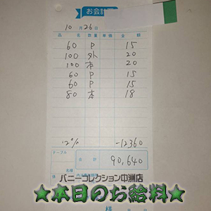 速報!10/26のお給料公開しちゃいます!