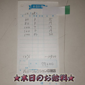 速報!10/28のお給料公開しちゃいます!