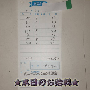 速報!11/1のお給料公開しちゃいます!