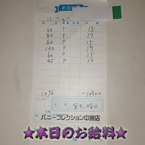 速報!11/2のお給料公開しちゃいます!