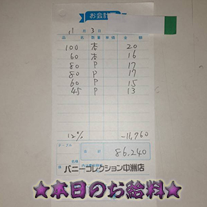 速報!11/3のお給料公開しちゃいます!