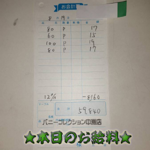 速報！8/19のお給料公開しちゃいます！