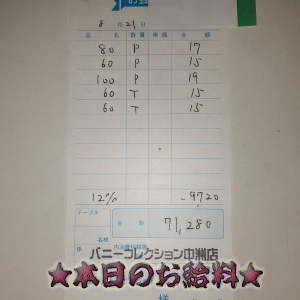 速報！8/21のお給料公開しちゃいます！