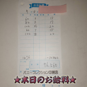 速報！9/18のお給料公開しちゃいます！
